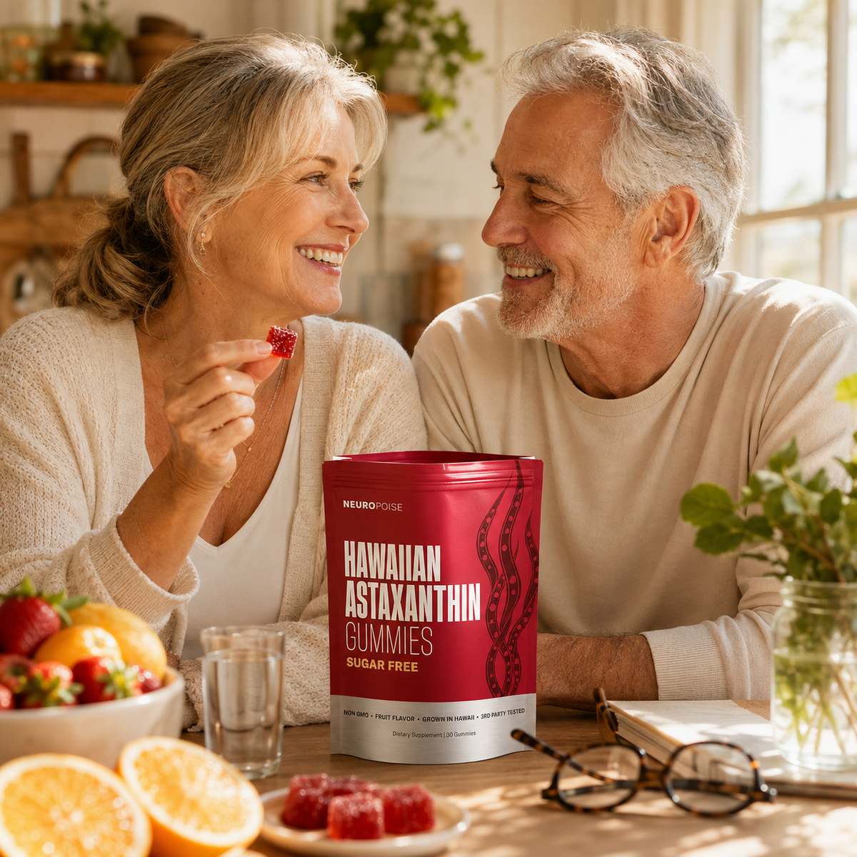 Daily ruby cube routine with Neuropoise Hawaiian Astaxanthin Gummies