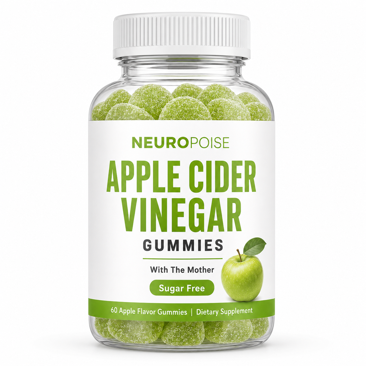 Neuropoise Apple Cider Vinegar Gummies, sugar free, with the Mother, 60 gummies