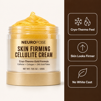 Neuropoise Skin Firming & Cellulite Cream benefits: cryo-thermo feel, skin looks firmer, no white cast