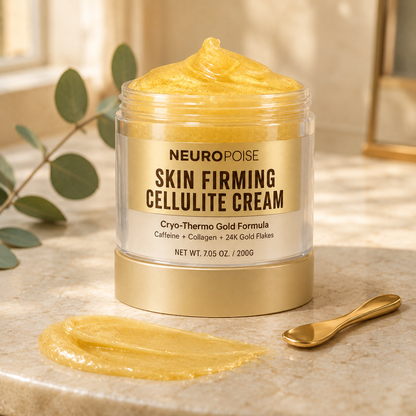 Neuropoise Skin Firming & Cellulite Cream with gold gel swipe