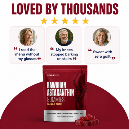 Real customers holding Neuropoise Hawaiian Astaxanthin Gummies