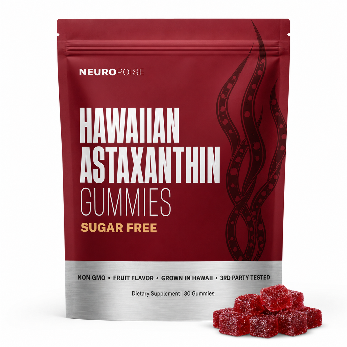 Neuropoise Hawaiian Astaxanthin Gummies sugar-free pouch