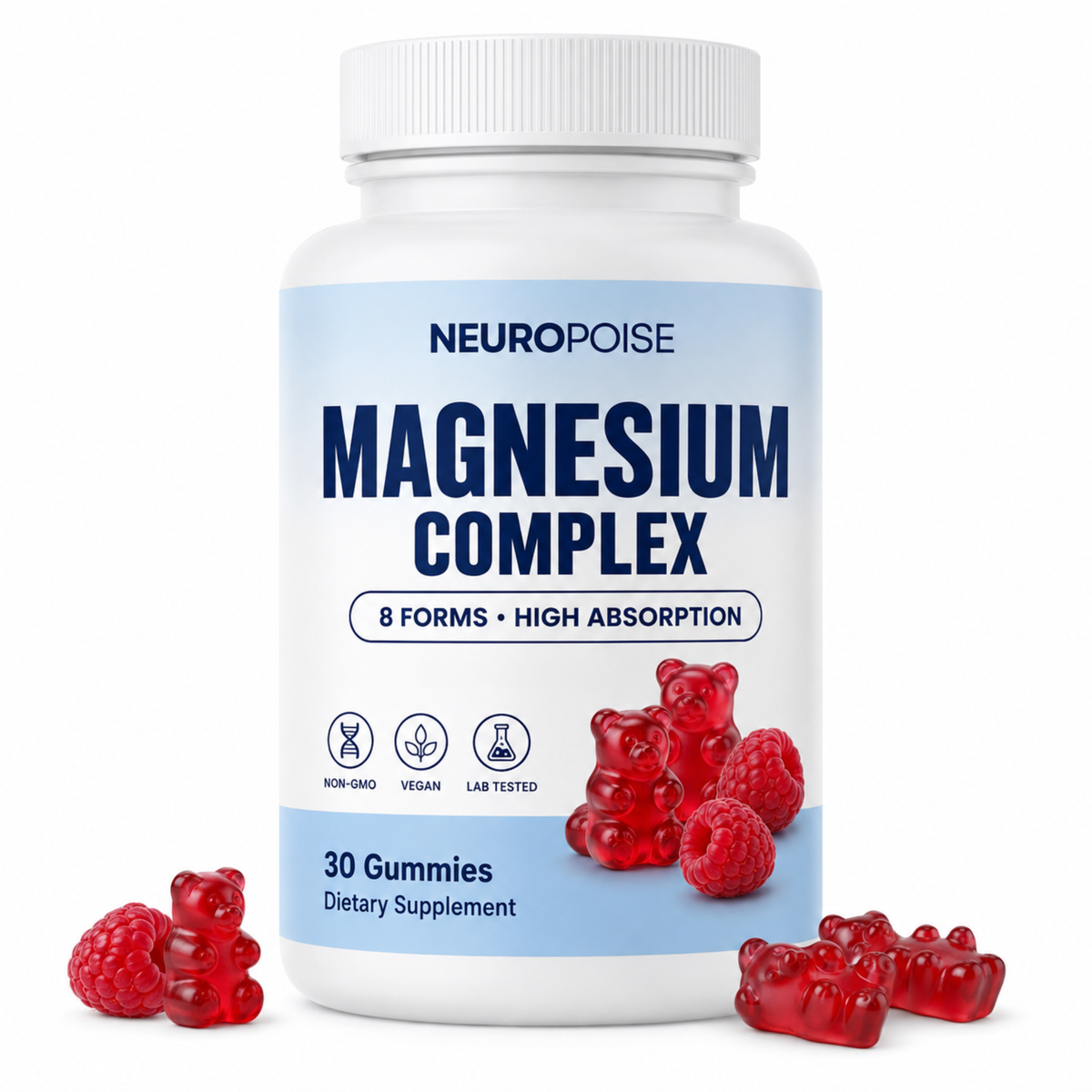 Neuropoise Magnesium Complex - 8 forms, 30 raspberry gummies
