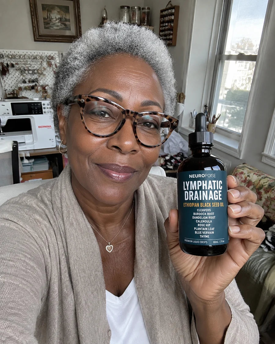 Alicia B. with her Neuropoise Lymphatic Drainage Drops